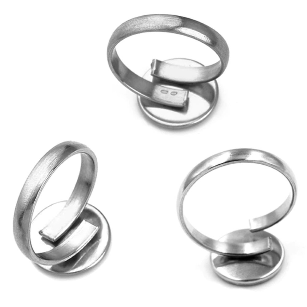 1 support cabochon bague de 12 mm Argent N&deg;05