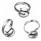 1 support cabochon bague de 12 mm Argent N&deg;05