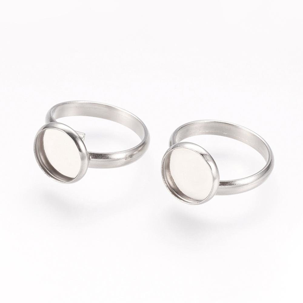 1 support cabochon bague de 12 mm Argent N&deg;05