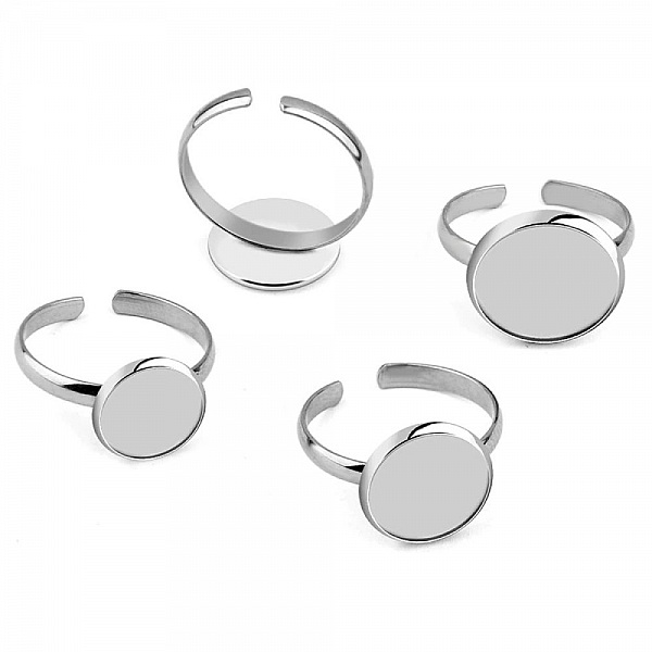 1 support cabochon bague de 12 mm Argent N&deg;06