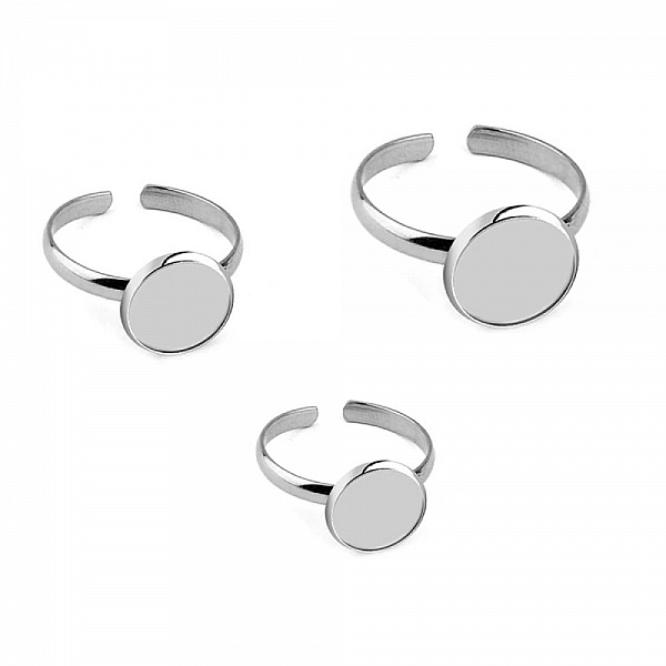 1 support cabochon bague de 12 mm Argent N&deg;06