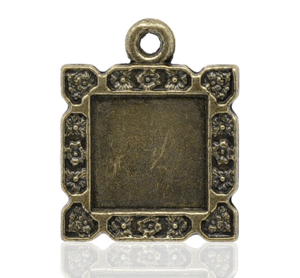 1 support cabochon carr&eacute; N&deg;01 Bronze