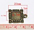 1 support cabochon carr&eacute; N&deg;01 Bronze