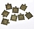 1 support cabochon carr&eacute; N&deg;01 Bronze