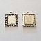 1 support cabochon carr&eacute; N&deg;05 Argent