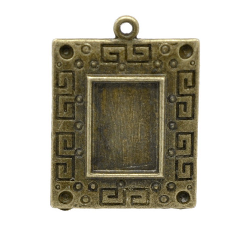 1 support cabochon rectangle N&deg;01 Bronze