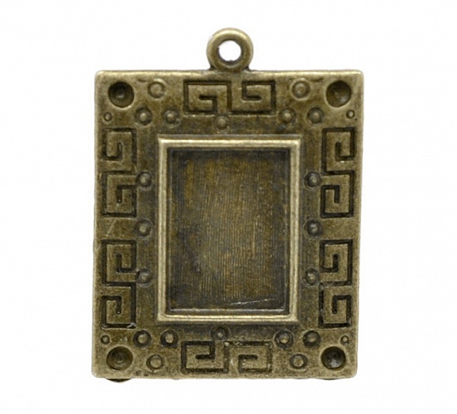 1 support cabochon rectangle N&deg;01 Bronze
