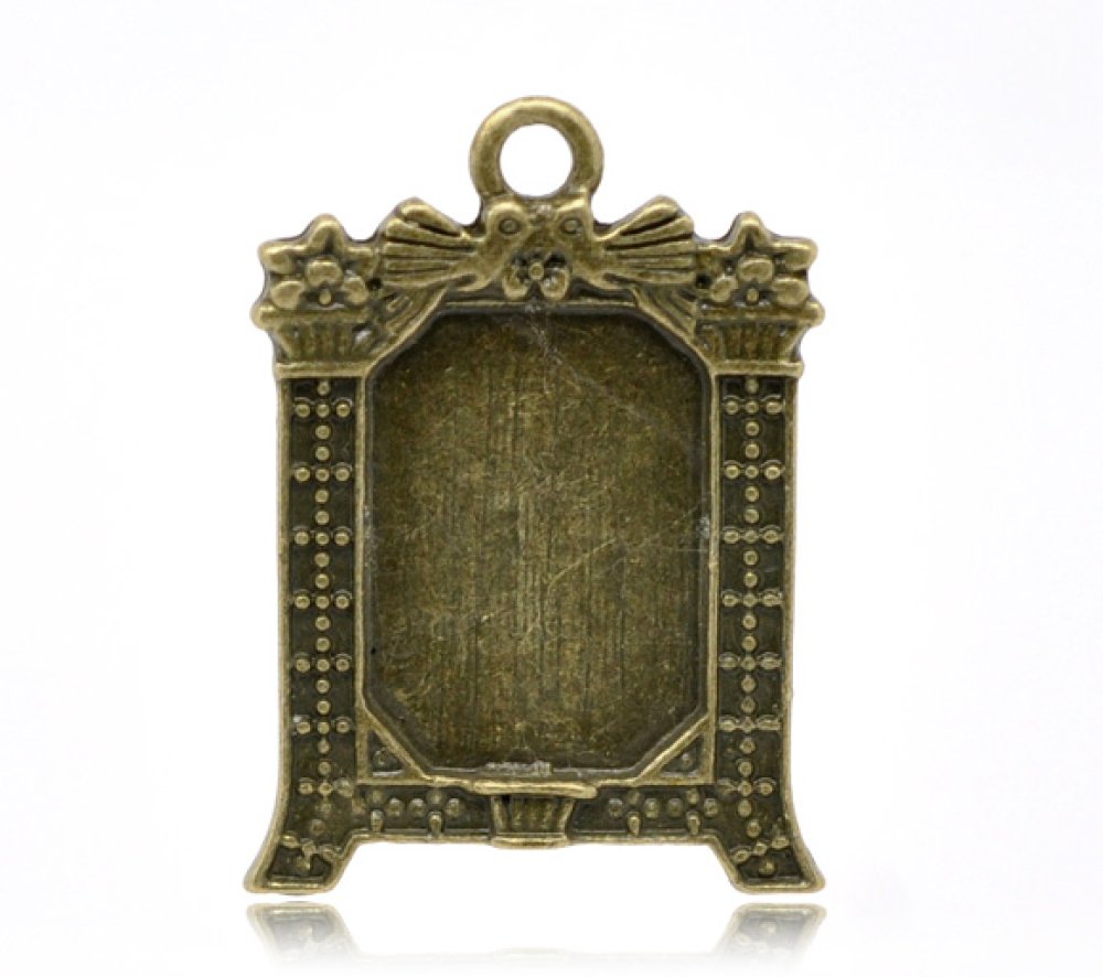 1 support cabochon rectangle N&deg;02 Bronze
