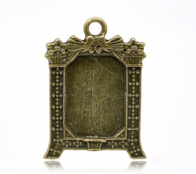 1 support cabochon rectangle N&deg;02 Bronze