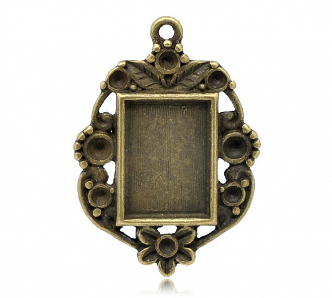 1 support cabochon rectangle N&deg;03 Bronze