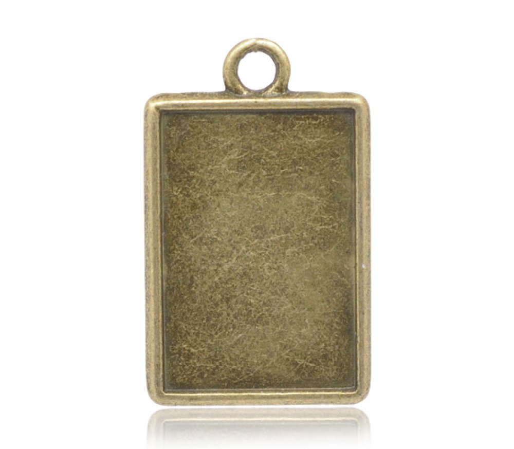 1 support cabochon rectangle N&deg;04 Bronze