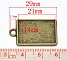 1 support cabochon rectangle N&deg;04 Bronze