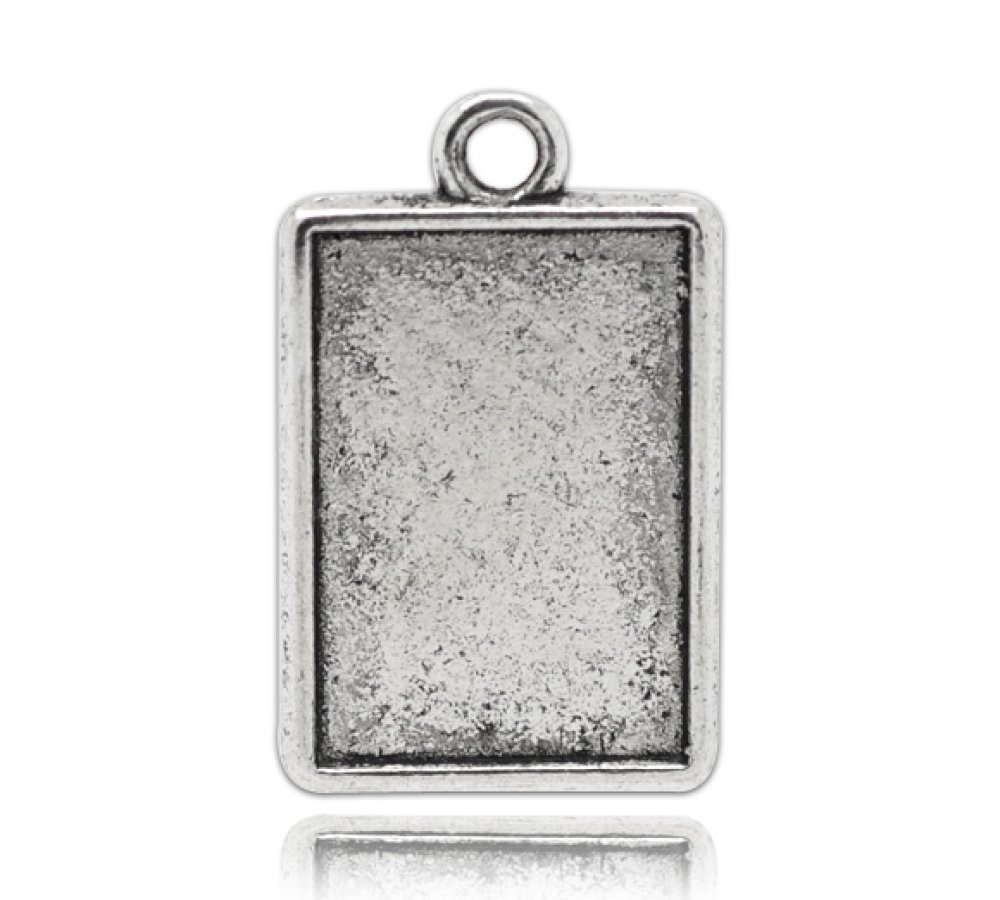 1 support cabochon rectangle N&deg;04 Argent