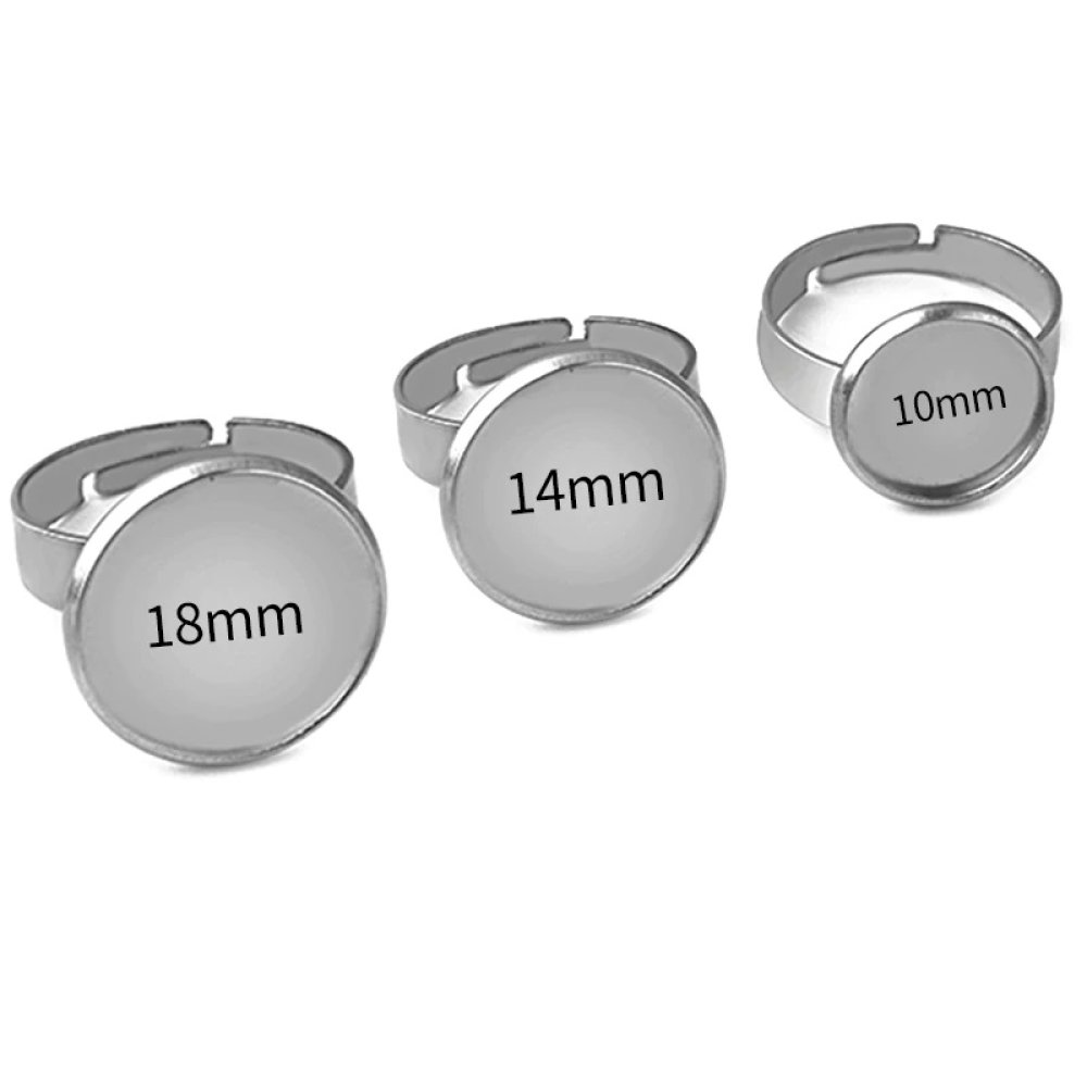 1 support cabochon rond bague de 10 mm Argent N&deg;04