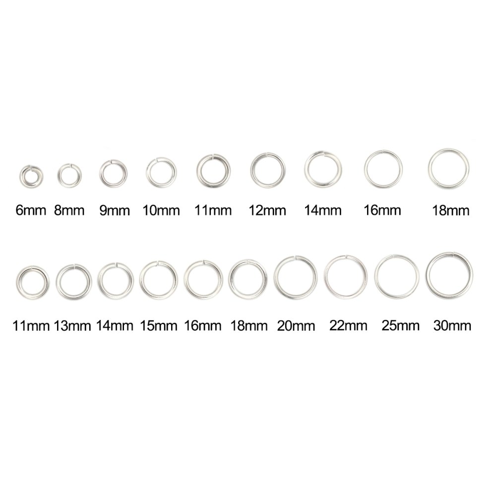 20 Anneaux de jonction ouvert 09 mm Inoxydable