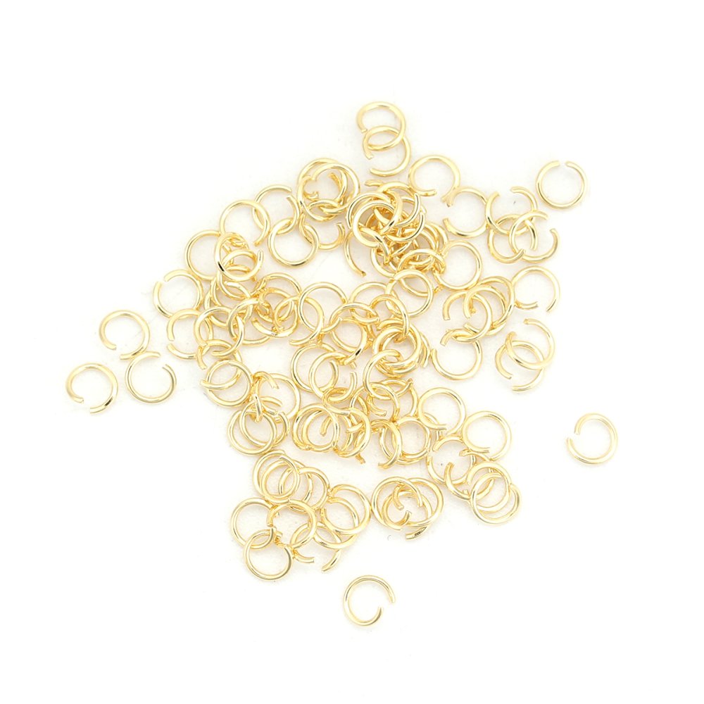 20 Anneaux de jonction ouvert 03 mm Inoxydable dor&eacute;