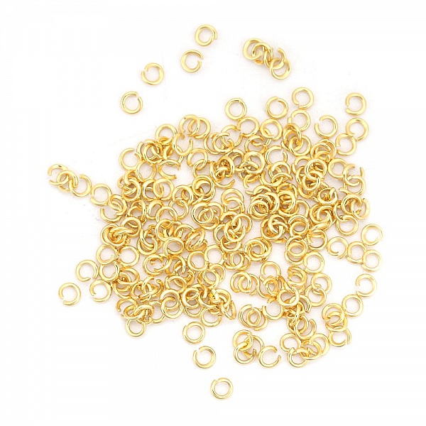 20 Anneaux de jonction ouvert 03 mm Inoxydable dor&eacute; N&deg;02