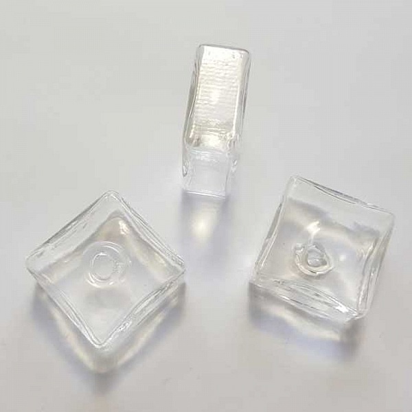 20 Boules en verre Carr&eacute; 20 mm &agrave; remplir