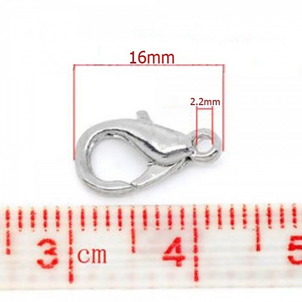 20 Fermoirs Mousqueton 16 x 09 mm.