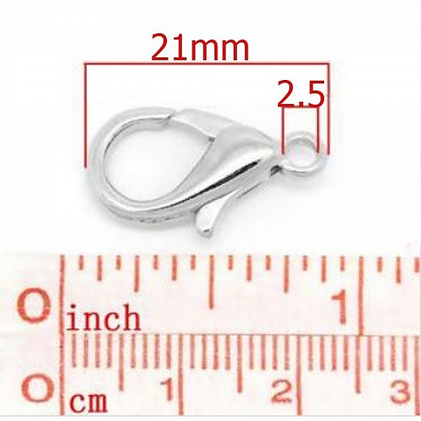 20 Fermoirs Mousqueton 21 x 12 mm.