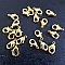 20 Fermoirs Mousqueton 12 x 07 mm Dor&eacute;.