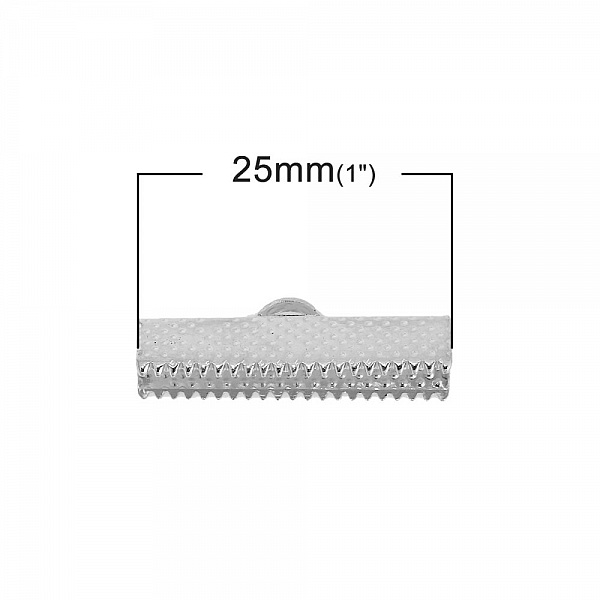 20 Fermoirs griffe 25 x 8 mm Argent