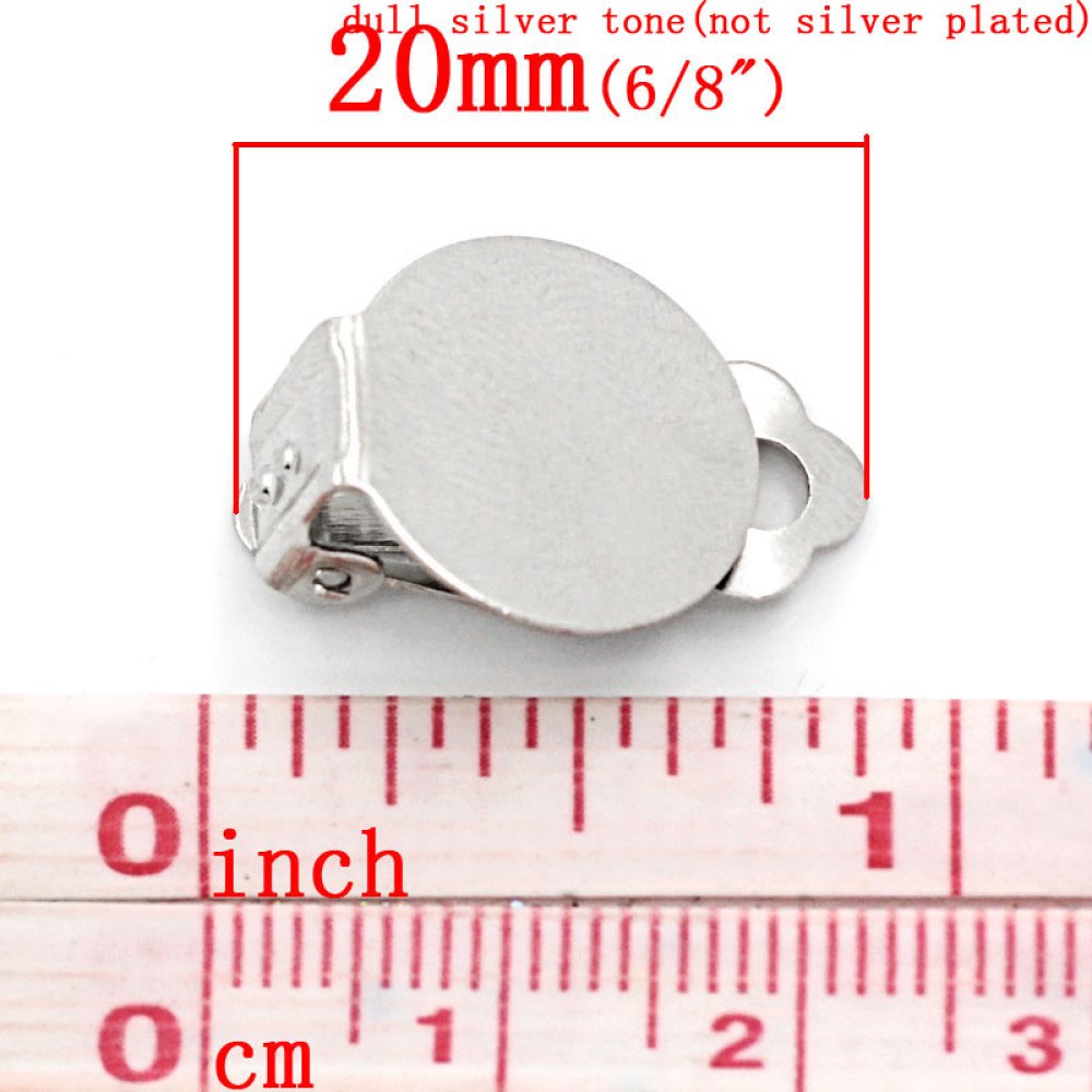 20 Supports Boucles d'oreilles Clips Plateau N&deg;01 x 10 Paires