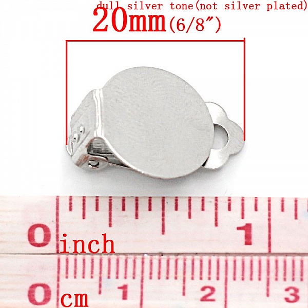 20 Supports Boucles d'oreilles Clips Plateau N&deg;01 x 10 Paires