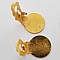20 Supports Boucles d'oreilles Clips Plateau 15 mm Dor&eacute;