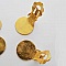 20 Supports Boucles d'oreilles Clips Plateau 15 mm Dor&eacute;