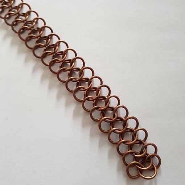 20 cm cha&icirc;ne maille forme 8 reli&eacute;e couleur Cuivre