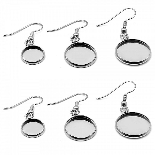 20 supports cabochons boucle d'oreille 12 mm N&deg;06 Argent Vieilli