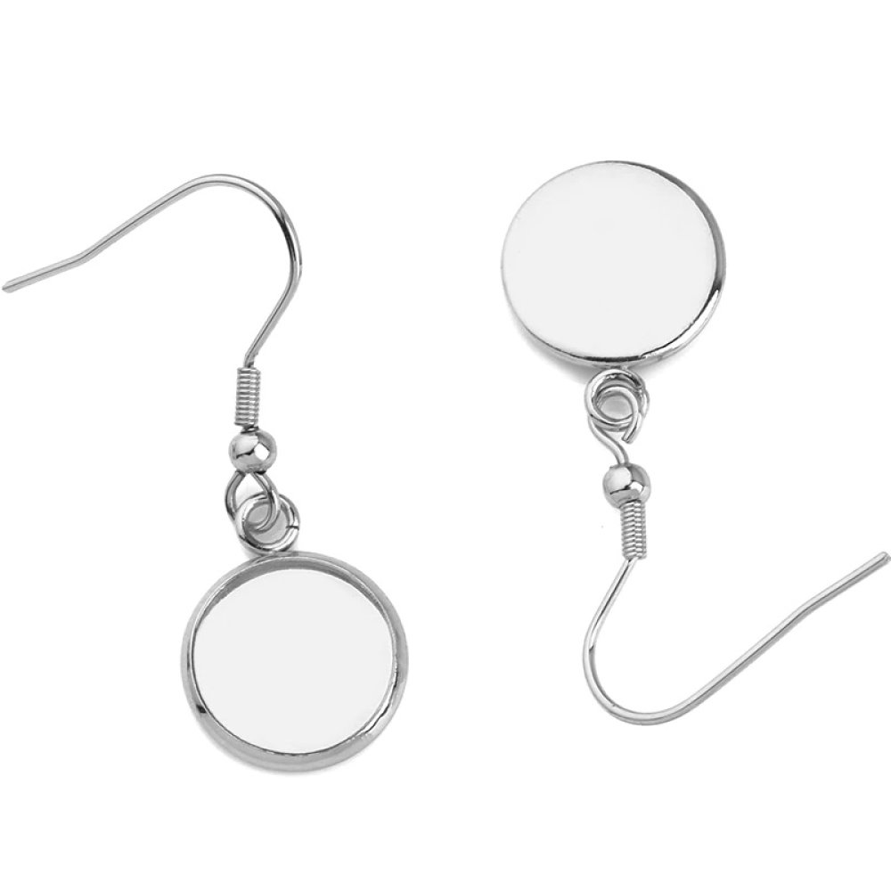20 supports cabochons boucle d'oreille 20 mm N&deg;06 Argent Vieilli