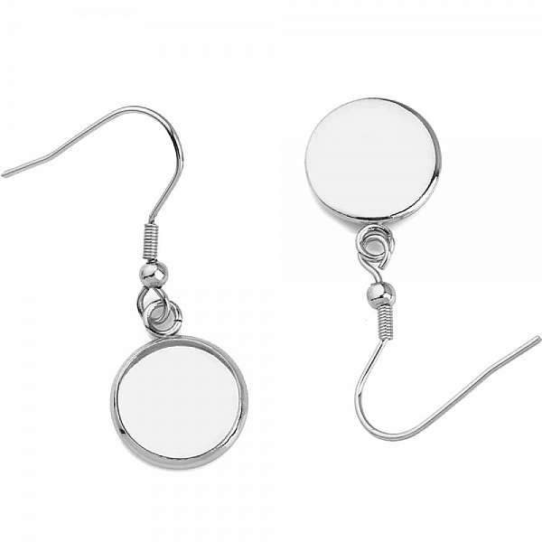 20 supports cabochons boucle d'oreille 12 mm N&deg;06 Argent