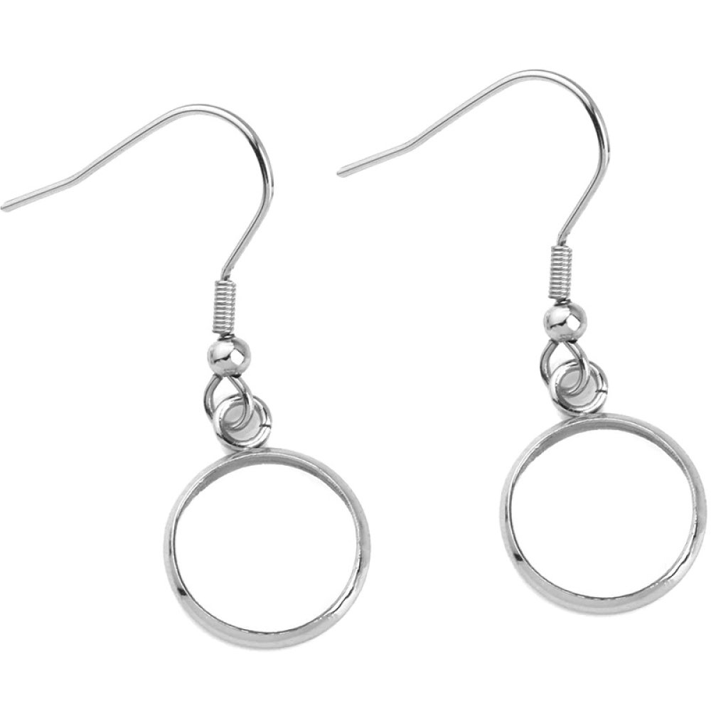 20 supports cabochons boucle d'oreille 14 mm N&deg;06 Argent