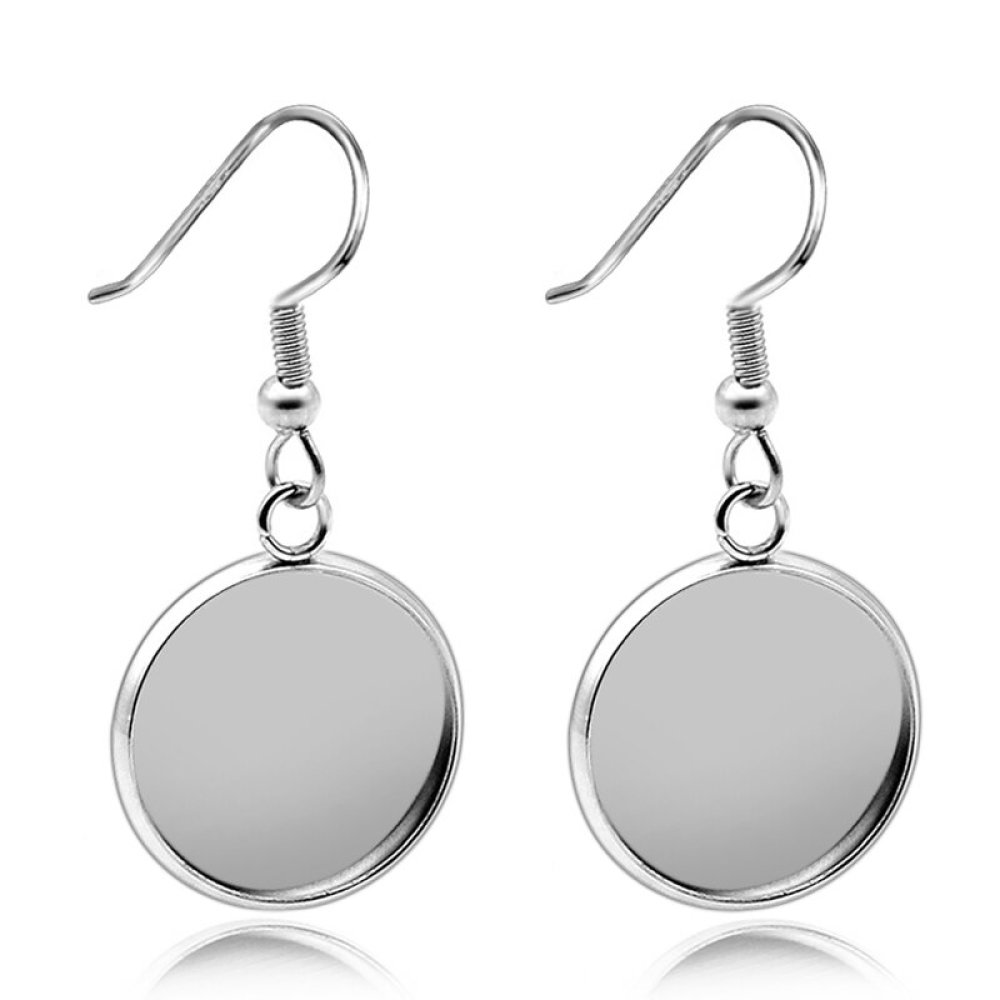20 supports cabochons boucle d'oreille 10 mm N&deg;06 Argent Vieilli