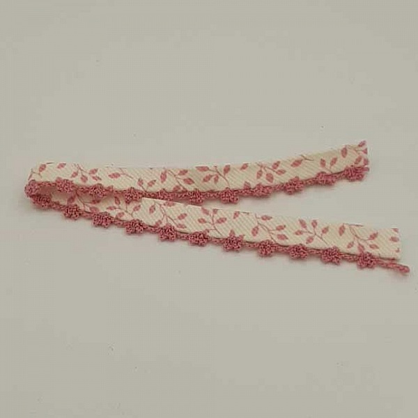 22 cm Ruban Biais Multi-Fleurs et Dentelle N&deg;07
