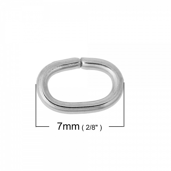 2 Anneaux de jonction ovale ouvert 07 X 5 mm Inoxydable