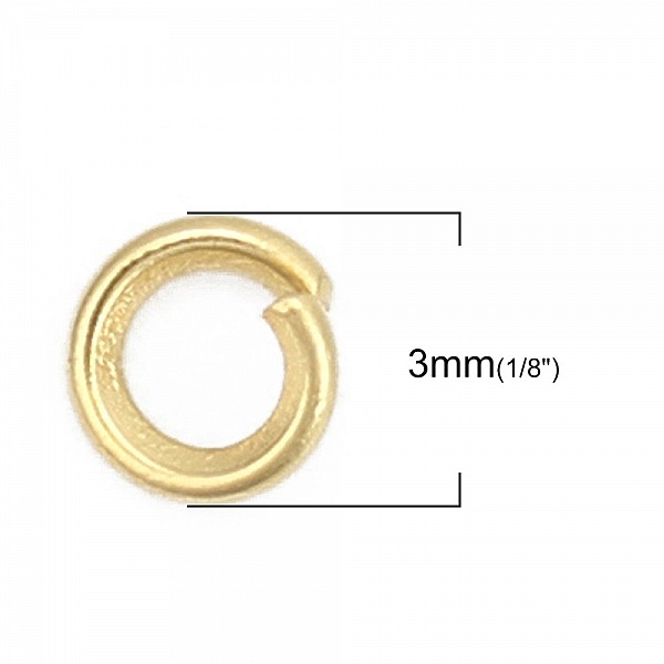 2 Anneaux de jonction ouvert 03 mm Inoxydable dor&eacute; N&deg;02
