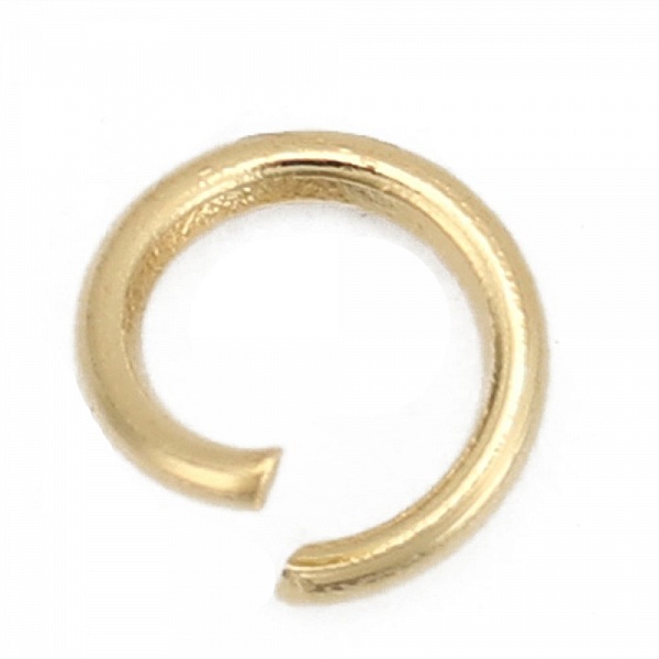 2 Anneaux de jonction ouvert 04 mm Inoxydable dor&eacute;