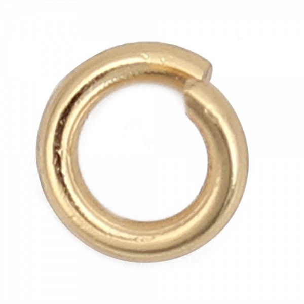 2 Anneaux de jonction ouvert 04 mm Inoxydable dor&eacute; N&deg;03