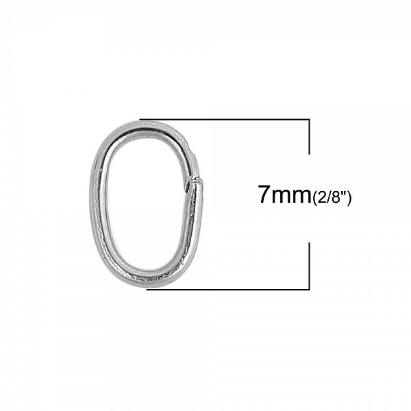 Anneau de jonction ovale ouvert en acier inoxydable 7mm.