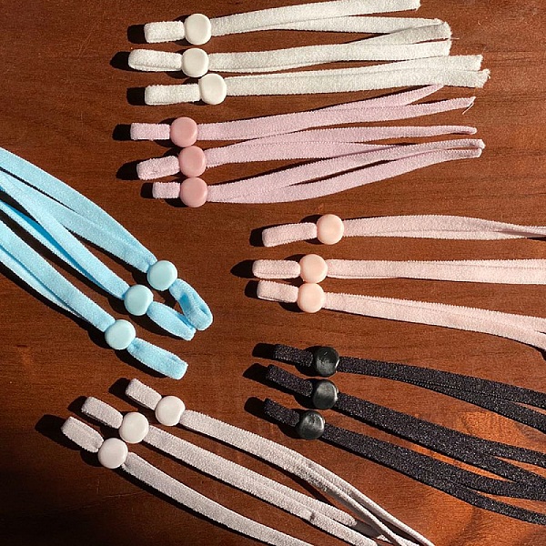 2 Bandes &eacute;lastiques cordon Blanc avec Boucle R&eacute;glable attache pour Masque.