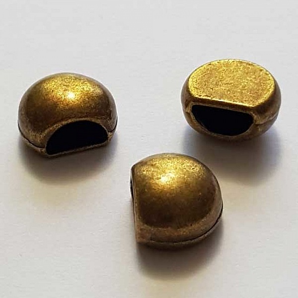 2 Embouts de finition pour cordon demi rond de 10 x 5.5 mm Bronze N&deg;02