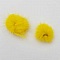 2 Pompons Fourrures 30 mm Jaune