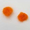 2 Pompons Fourrures 30 mm Orange
