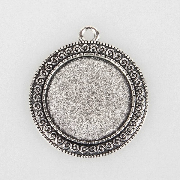2 supports cabochons de 25mm argent, pendentifs cabochons 52AS 
