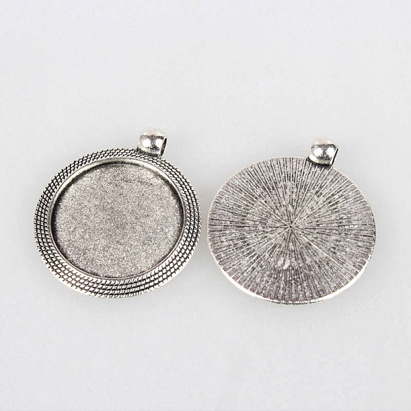 2 supports cabochons de 25mm argent, pendentifs cabochons 71AS