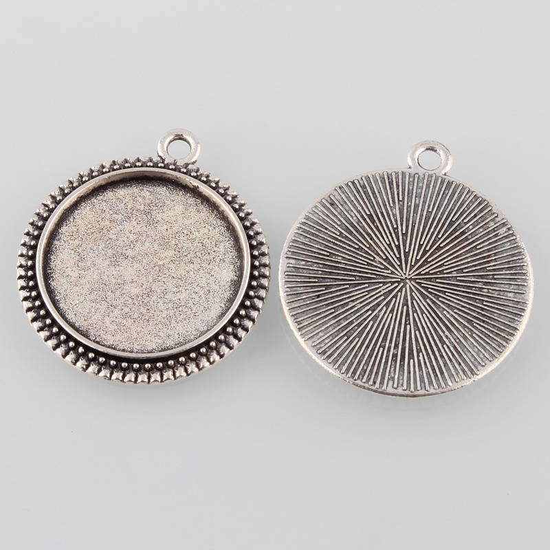 2 supports cabochons de 20mm argent, pendentifs cabochons 34AS 