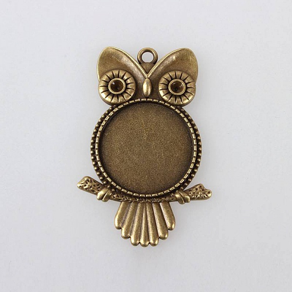 2 supports cabochons de 25mm bronze, pendentifs cabochons 116AB 